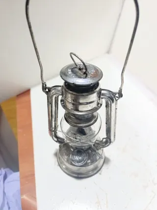 Lámpara Queroseno Vintage Metal y Cristal