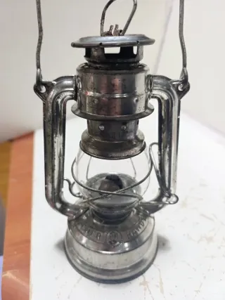 Lámpara Queroseno Vintage Metal y Cristal