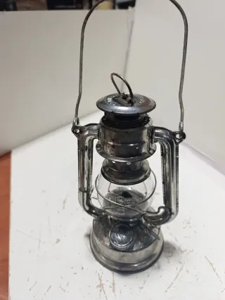 Lámpara Queroseno Vintage Metal y Cristal