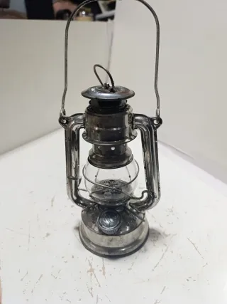 Lámpara Queroseno Vintage Metal y Cristal