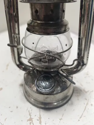 Lámpara Queroseno Vintage Metal y Cristal