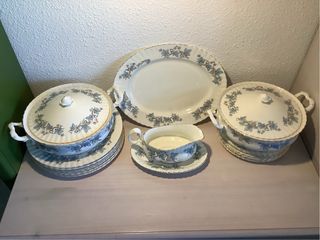 Royal Kent Vajilla Porcelana Azul y Blanca