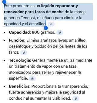 Líquido Reparador Faros Coche 800g