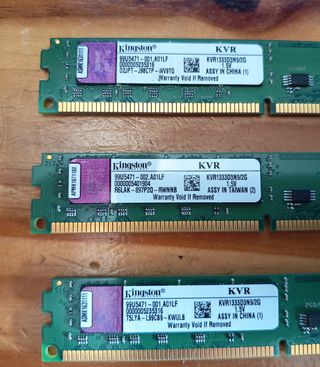 3x Memoria RAM DDR3 2GB 1333MHz Kingston