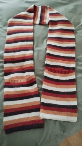 Abrigo de lana naranja con capucha, regalo bufanda