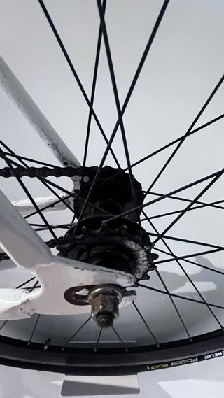 Bicicleta Fixie de aluminio y ruedas de carbono