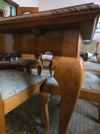 Mesa de comedor de madera con 6 sillas