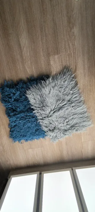 Alfombra Flokati Lana Beige/Blanco