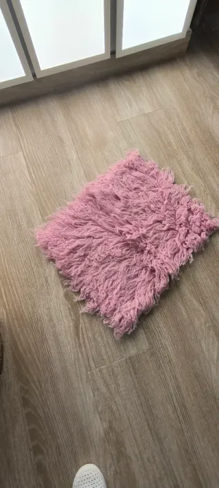 Alfombra Flokati Lana Beige/Blanco