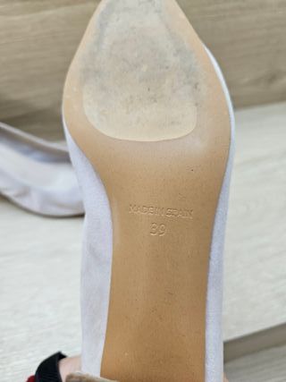 Zapatos de tacón beige/gris talla 39