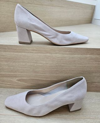 Zapatos de tacón beige/gris talla 39