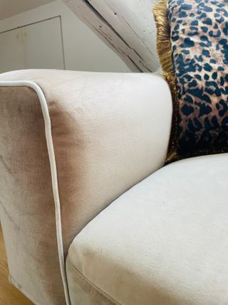 Divano 3 posti in velluto beige