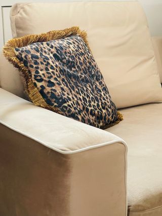 Divano 3 posti in velluto beige