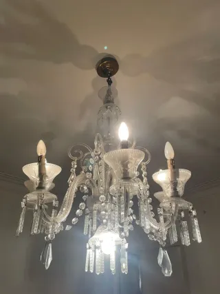 3 Lámparas Antiguas Vintage Cristal