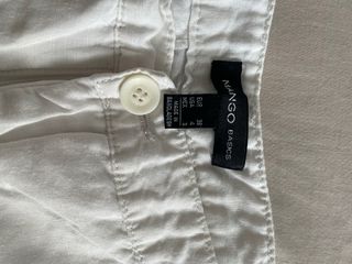 Pantalones de lino blancos Mango