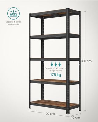 Set di 2 Scaffalature, 40 x 90 x 180 cm, Max Caric