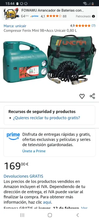 Compresor Fenix Mini Unicair Profesional