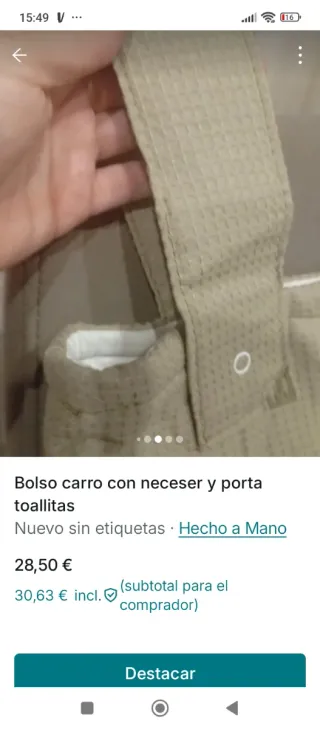 Bolso carro, neceser y porta toallitas
