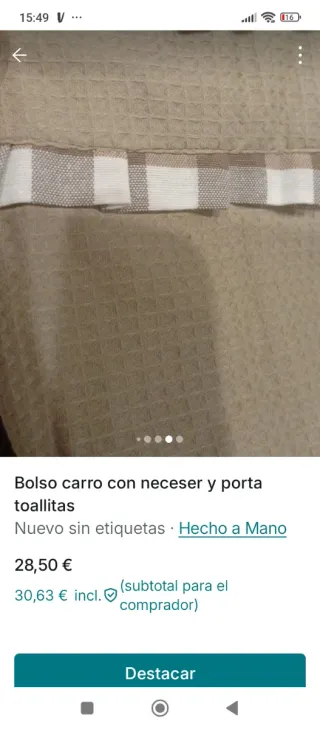 Bolso carro, neceser y porta toallitas