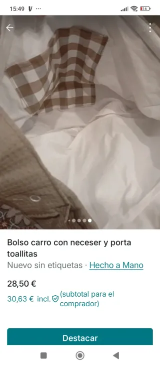 Bolso carro, neceser y porta toallitas