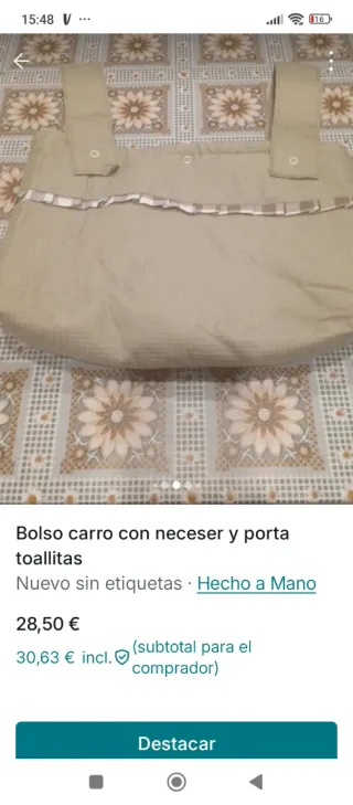 Bolso carro, neceser y porta toallitas