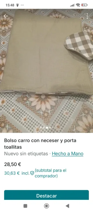 Bolso carro, neceser y porta toallitas