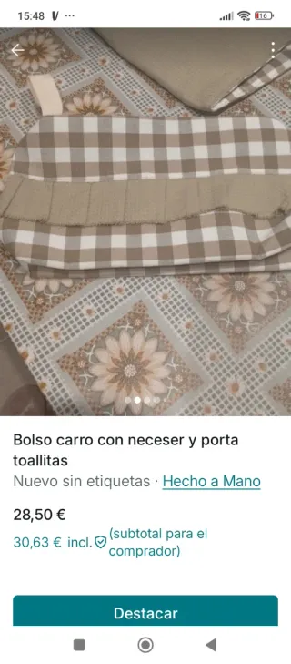 Bolso carro, neceser y porta toallitas