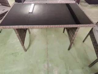 Conjunto de jardín nuevo ratán y cristal