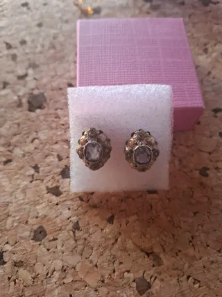 Pendientes antiguos plata y oro
