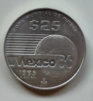 Moneda Plata Mundial México 86