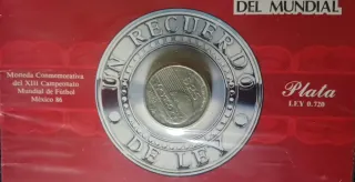 Moneda Plata Mundial México 86