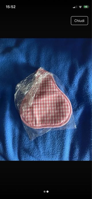 Presina per pentole a quadretti rosa con coccinell