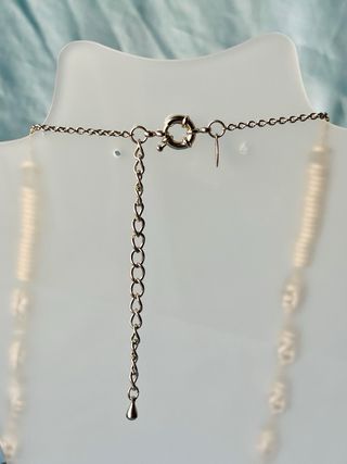 Collar Largo Plateado y Negro Touch