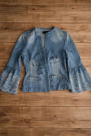 Completo jeans donna con pizzo