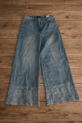 Completo jeans donna con pizzo