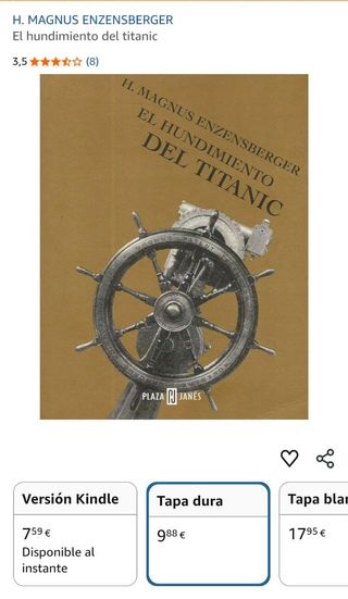LIBRO EL HUNDIMIENTO DEL TITANIC, H. MANUS ENZENSB