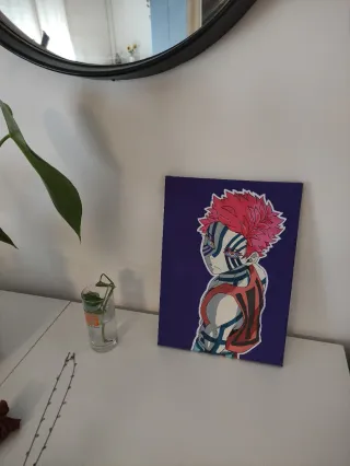 Poster tela Akaza Demon Slayer 35x25 cm