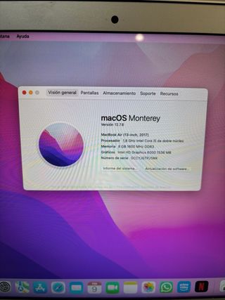 MacBook Air 2017 128GB Plata