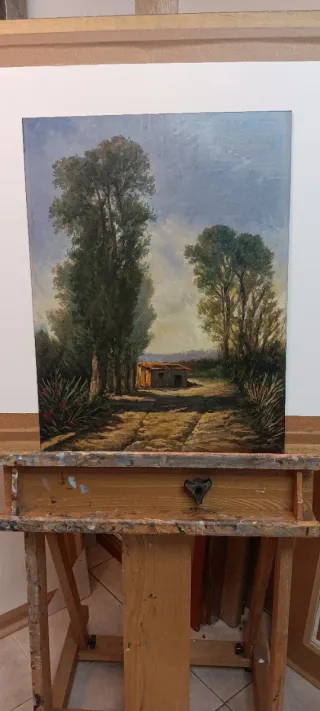 Pintura al óleo sobre cartón