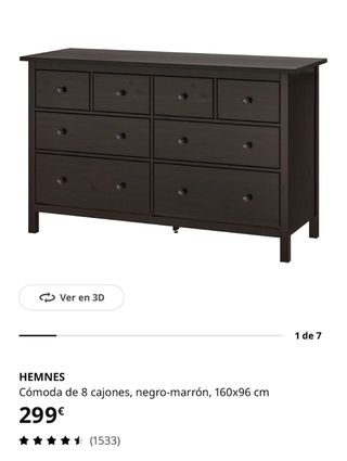 Cómoda Ikea Hemnes Negra