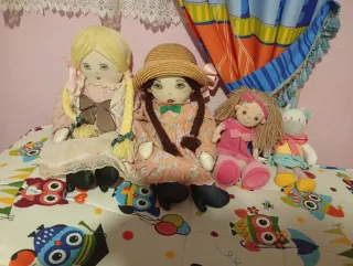 Lote de 4 muñecas de trapo