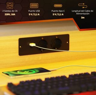 Escritorio Gaming LED 100x60 cm