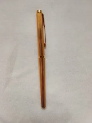 Bolígrafo parker de plata y enchapado en oro