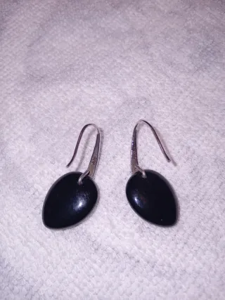 Conjunto pulsera y pendientes onix negro