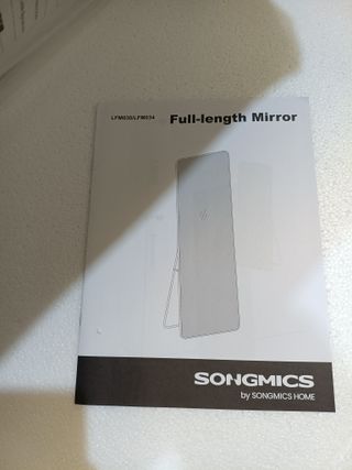 SONGMICS Espejo de Cuerpo Entero, 165 x 60 cm, Espejo de Pie Rectangular con Soporte, con Marco de Aleación de Aluminio, Cristal Templado, para Dormitorio, Salón, Vestuario, Navidad, Negro Tinta