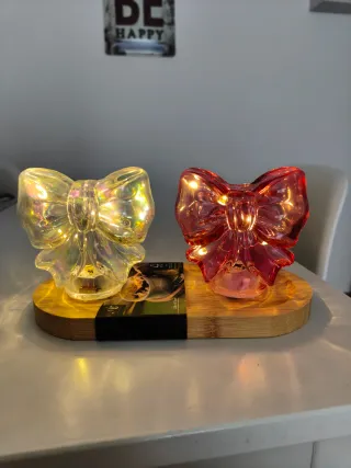 Set 2 Decorazioni Fiocco Vetro e Bambù