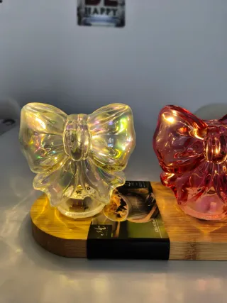 Set 2 Decorazioni Fiocco Vetro e Bambù