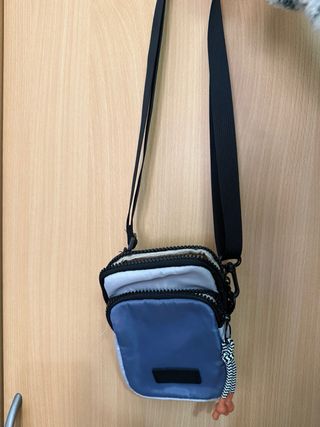 Bandolera Utility Gris y Azul