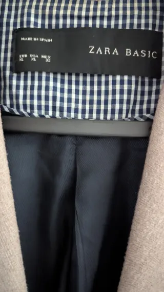 Chaqueta Zara Mujer Beige/Gris