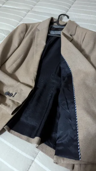 Chaqueta Zara Mujer Beige/Gris